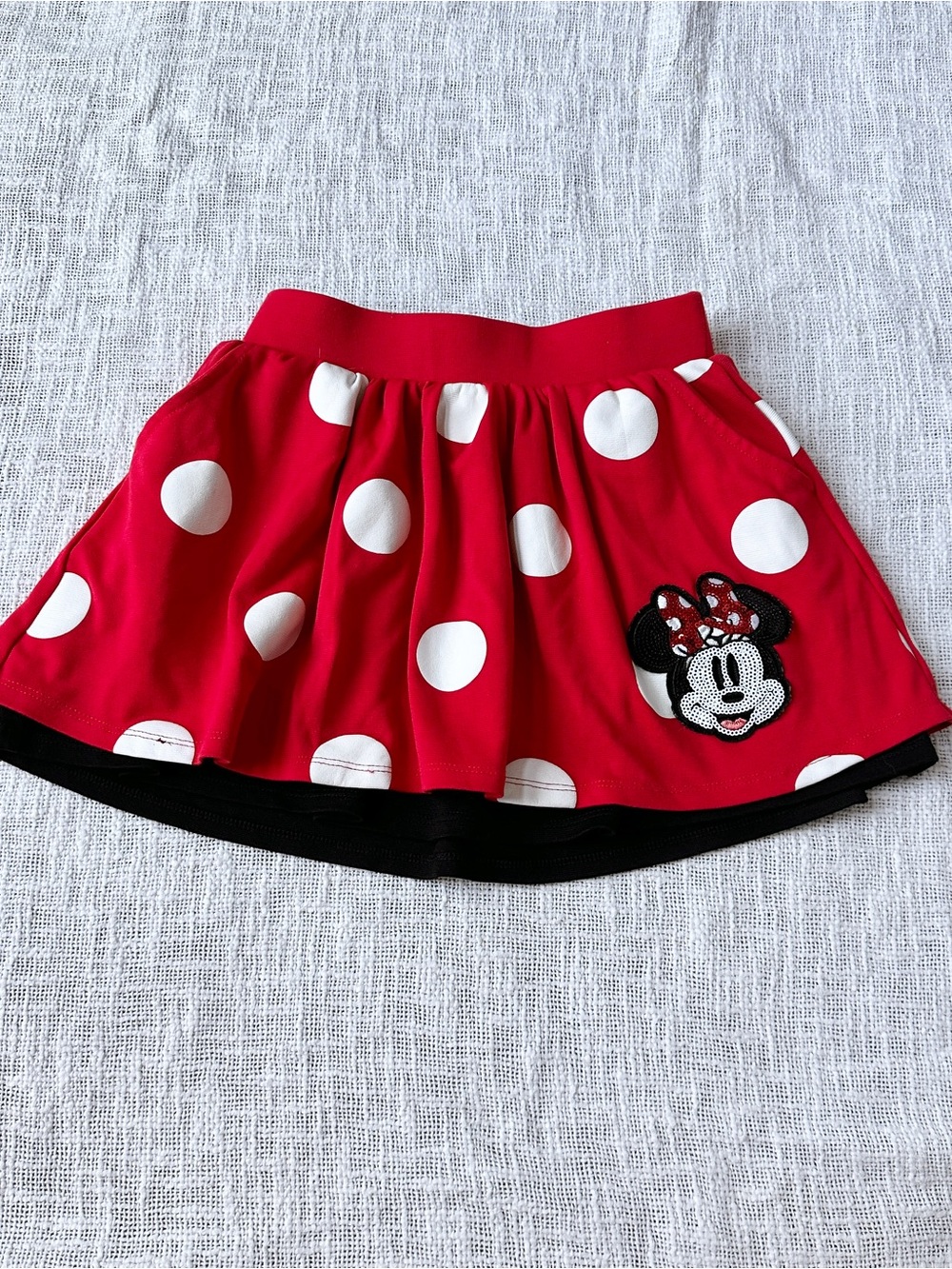 Disney Minni Mouse Sequin Patch Polka Dot Skirt π° Size Youth 7/8